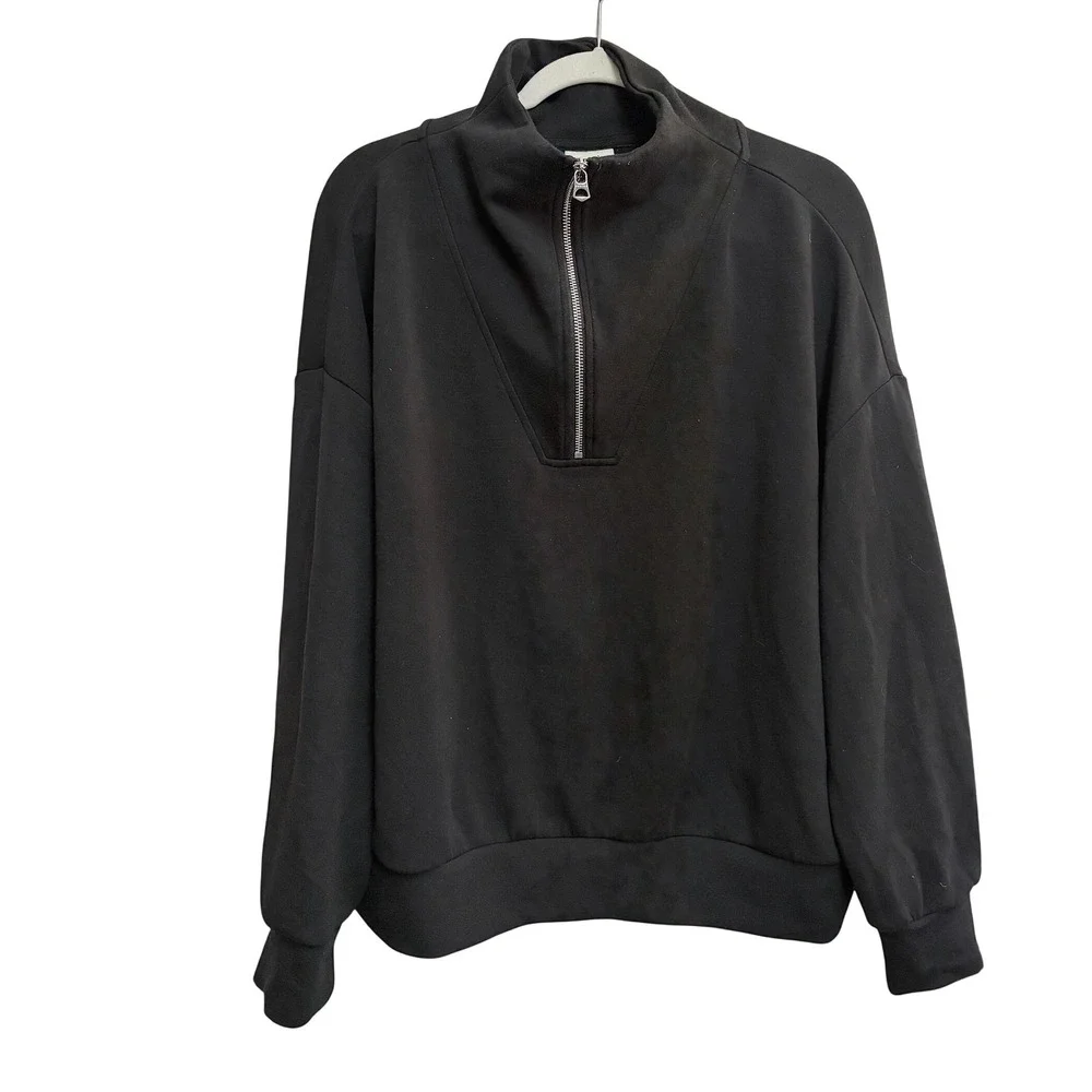 Varley Hawley DoubleSoft Half Zip Pullover Sweatshirt Black XL - Picture 10 of 11